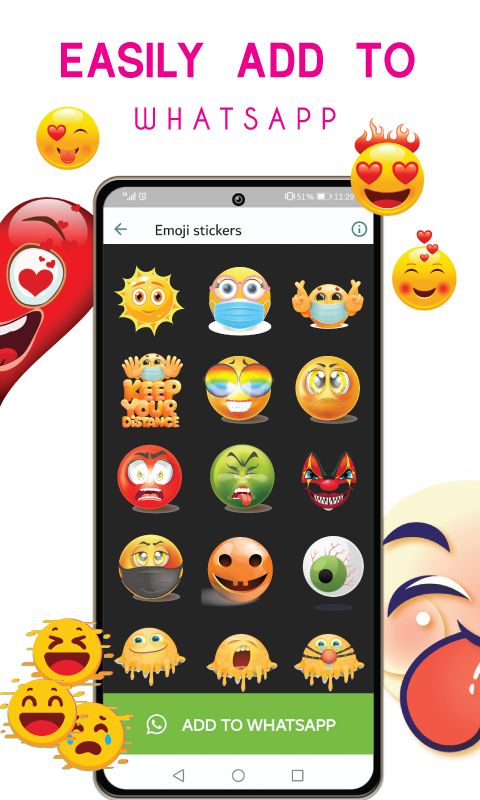 Emojis stickers for whatsapp iphone android free