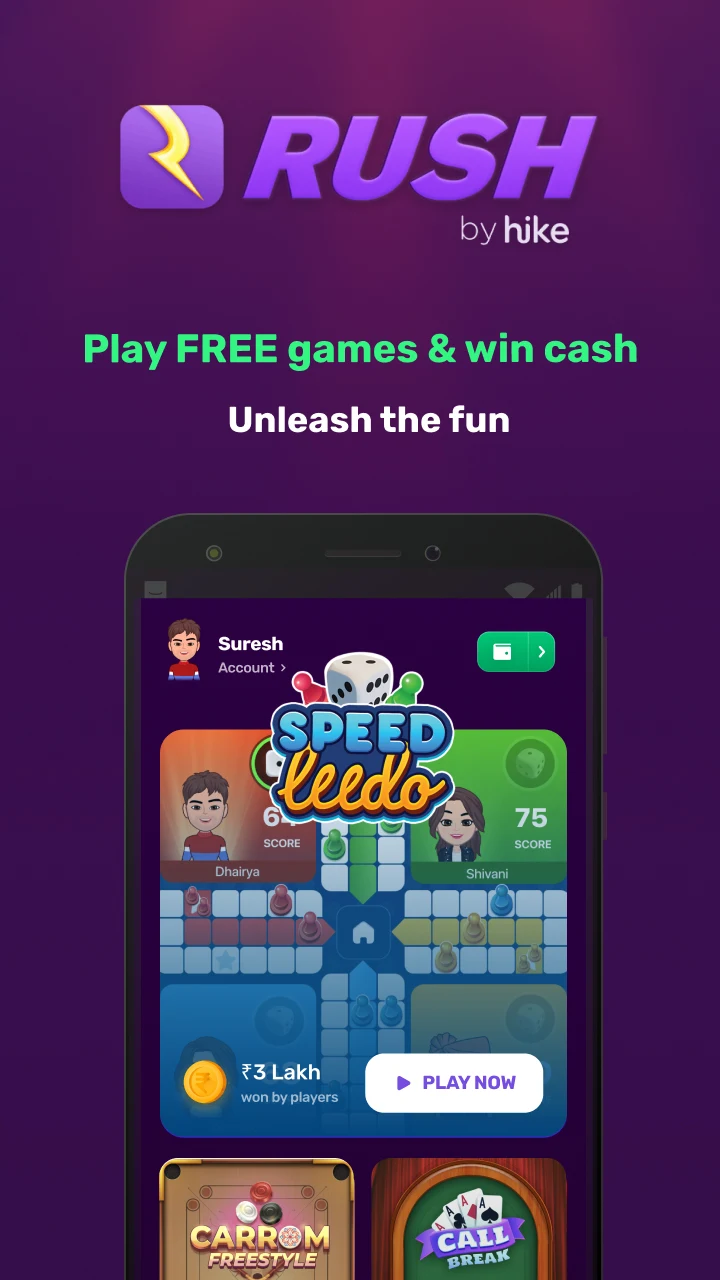 Rush - Play Ludo, Carrom, Call Break Game & More